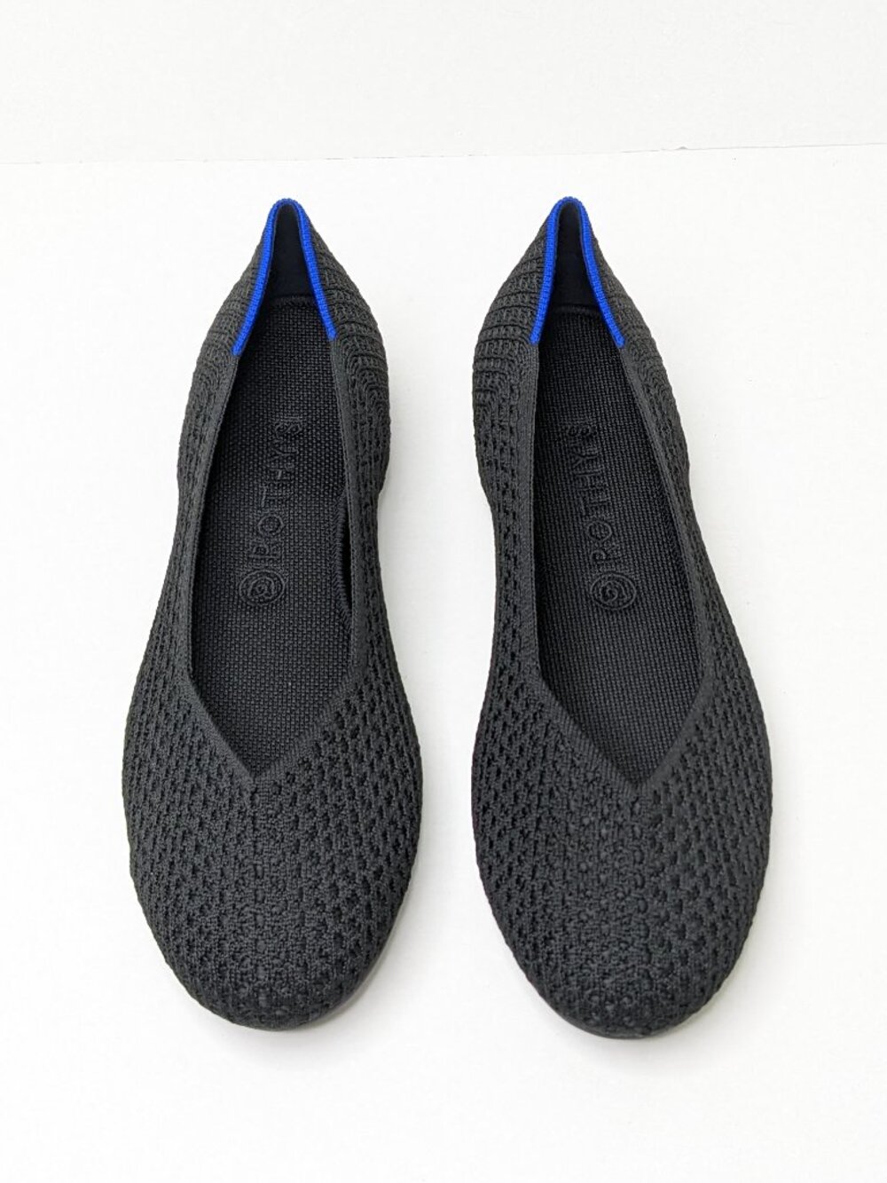 Rothy's The Flat Round Toe Slip-On Ballet Flats Black Womens 11